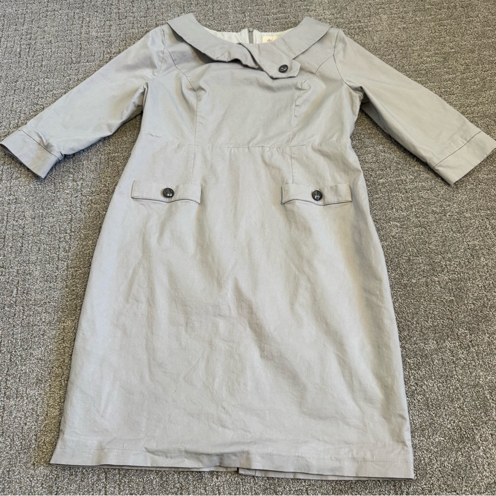 Linen Vibes Vintage-Inspired Gray Trench
Midi Dress large